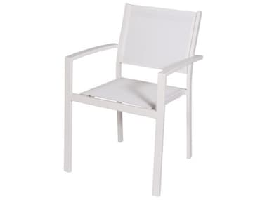 Schnupp Patio Aruba Sling Aluminum White Dining Arm Chair JVSP50CW