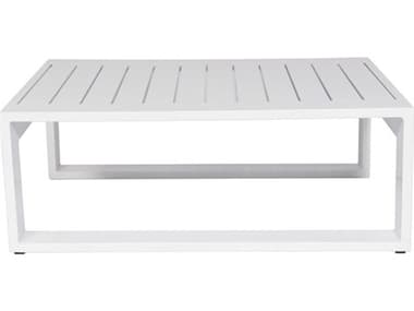 Schnupp Patio Aruba Aluminum White Large 43''W x 25''D Rectangular Coffee Table JVSP51CTLW