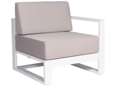 Schnupp Patio Aruba Cushion Aluminum White Matte Regular Sectional Left Arm Facing Lounge Chair JVSP51LAFW