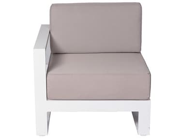 Schnupp Patio Aruba Cushion Aluminum White Regular Sectional Right Arm Facing Lounge Chair JVSP51RAFW