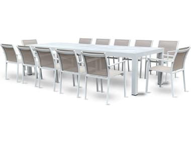 Schnupp Patio Aruba Aluminum White 126''W x 42''D Rectangular Dining Table JVSP63RECW
