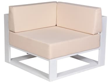 Schnupp Patio Aruba Cushion Aluminum White Gloss Large Sectional Corner Lounge Chair JVSP72CW