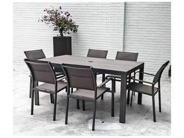 Schnupp Patio Adir Aluminum 60''W x 30''D Rectangular Dining Table with Umbrella Hole JVSP72DT