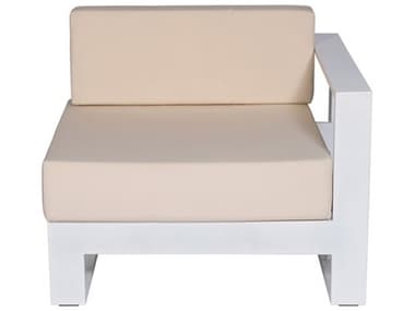 Schnupp Patio Aruba Cushion Aluminum White Gloss Large Sectional Left Arm Facing Lounge Chair JVSP72LASPW