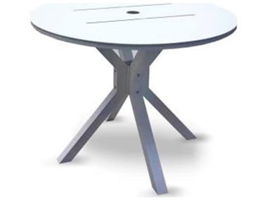 Schnupp Patio Cali Aluminum White 36'' Wide Round Dining Table with Umbrella Hole JVSP75RO36W