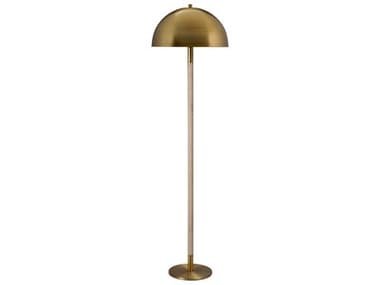 Jamie Young Merlin 58" Tall Antique Brass Natural Iron Rounded Cone Shade Floor Lamp JYC1MERLFLAB