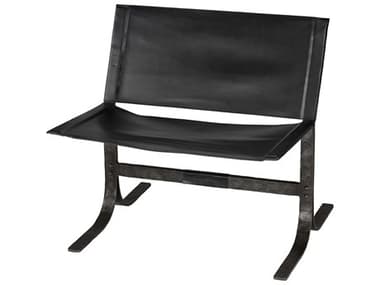 Jamie Young Alessa 28" Black Leather Accent Chair JYC20ALESCHBK
