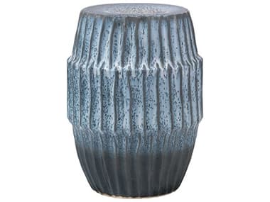 Jamie Young Round Ceramic Blue Ombre End Table JYC20ALGASTBL