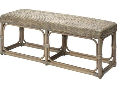 Jamie Young 51" Matte Grey Rattan Accent Bench JYC20AVERBEGR