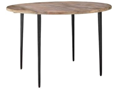 Jamie Young Farmhouse Round Natural Wood With Iron Dining Table JYC20FARMBINA