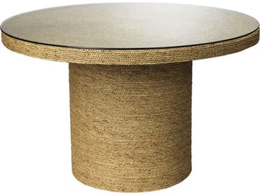 Jamie Young Harbor 29" Round Glass Natural Dining Table JYC20HARBBINA