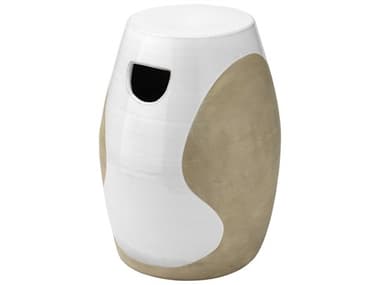 Jamie Young 13" White Natural Ceramic End Table JYC20HILLSTWH