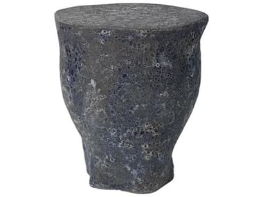 Jamie Young Round Ceramic Blue Clay End Table JYC20MOLTSTBL