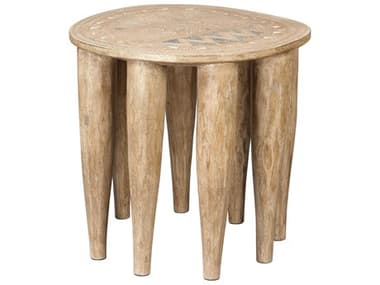 Jamie Young Naga 22" Bleached Beige Accent Stool JYC20NAGASTNA
