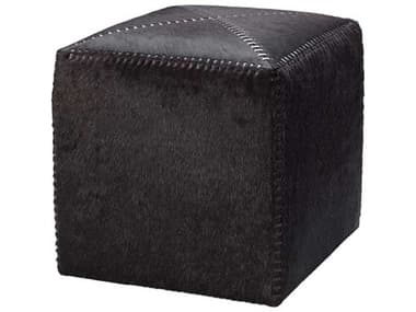 Jamie Young Espresso Dark Brown Leather Ottoman JYC20OTTOSMES