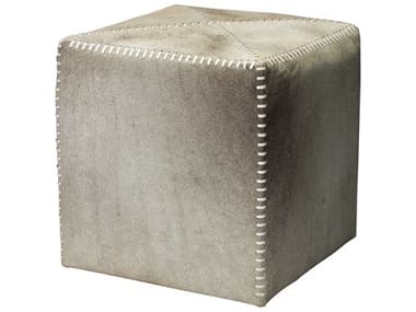 Jamie Young Hide Gray Leather Ottoman JYC20OTTOSMGR