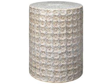 Jamie Young Wildflower 13" Round Ceramic Cream End Table JYC20WILDSTCR