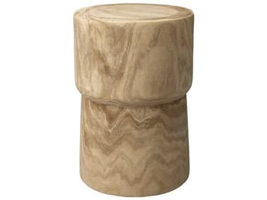 Jamie Young 12" Round Natural Wood End Table JYC20YUCCSTWD