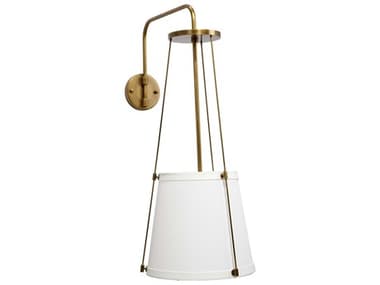 Jamie Young California Antique Brass with Off White Linen 1 - Light Wall Sconce JYC4CALIABOW