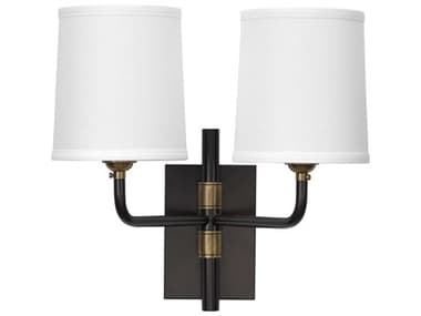 Jamie Young 12" Tall 2-Light Oil Rubbed Bronze Antique Brass Wall Sconce JYC4LAWTDBOB