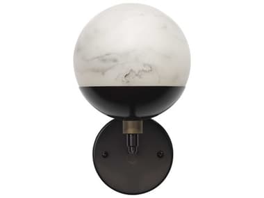 Jamie Young 12" Tall 1-Light Faux White Alabaster Oil Rubbed Bronze Wall Sconce JYC4METRSCOB