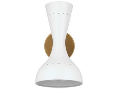 Jamie Young Pisa 10" Tall 2-Light White Brass Wall Sconce JYC4PISASCWH