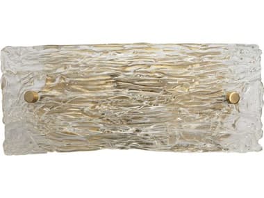 Jamie Young 4" Tall 2-Light Clear Textured Glass Antique Brass Wall Sconce JYC4SWANSMCL