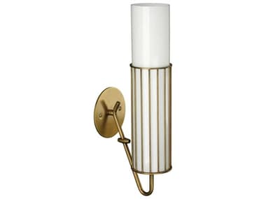 Jamie Young Torino 17" Tall 1-Light Antique Brass Opaque White Milk Glass Wall Sconce JYC4TORISCAB