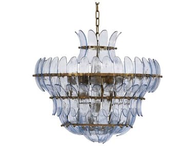 Jamie Young Arcade 10-Light Pale Blue Brass Chandelier JYC5ARCACHBL