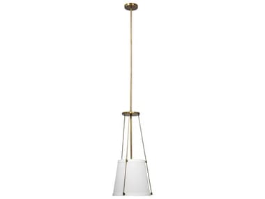 Jamie Young California 12" 1-Light Antique Brass With Off White Linen Dome Pendant JYC5CALIABOW