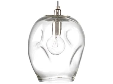 Jamie Young Dimple 9" 1-Light Clear Glass With Silver Hardware Dome Mini Pendant JYC5DIMPLGCL