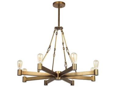 Jamie Young Manchester 8-Light Antique Brass Linear Sputnik Chandelier JYC5MAN8CHAB