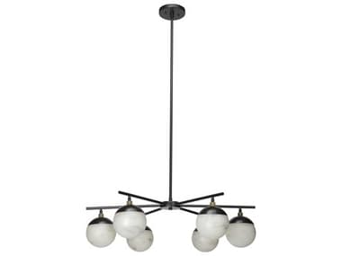 Jamie Young 40" Wide 6-Light Oil Rubbed Bronze Antique Brass LED Candelabra Globe Round Chandelier JYC5METR6CHOB
