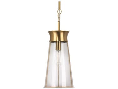 Jamie Young 6" 1-Light Clear Glass Antique Brass Mini Pendant JYC5NARACLAB