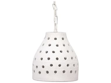 Jamie Young Porous 1-Light Textured Matte White Bowl Dome Mini Pendant JYC5POROMDWH