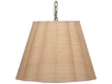 Jamie Young Scalloped 1-Light Natural Brown Drum Pendant JYC5SCALPERA