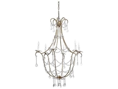 Jamie Young 33" Wide 12-Light Champagne Clear Gold Crystal Candelabra Chandelier JYC5SCARCHAM