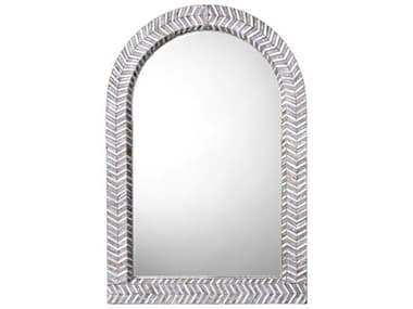 Jamie Young Beverly Mother of Pearl Grey Arch Wall Mirror JYC6BEVEGRMOP