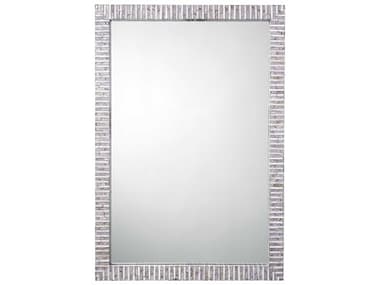 Jamie Young Marmont Mother of Pearl Grey Rectangular Wall Mirror JYC6MARMGRMOP