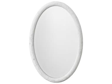 Jamie Young Ovation Textured White Resin 24''W x 36''H Oval Wall Mirror JYC6OVATMIWH