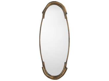 Jamie Young Margaux Antique Brass Oval Wall Mirror JYC7MARGMIAB