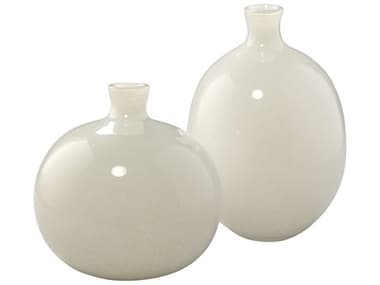 Jamie Young Minx White Glass Vase (Set of 2) JYC7MINXVAWH