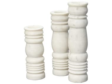 Jamie Young Monument White Candle Holder (Set of 3) JYC7MONUCSWH