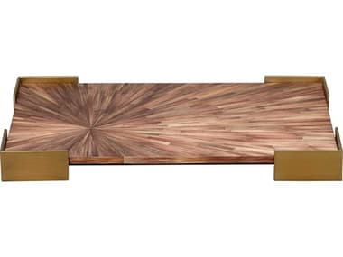 Jamie Young Palm Marquetry Tray JYC7PALMTRBR