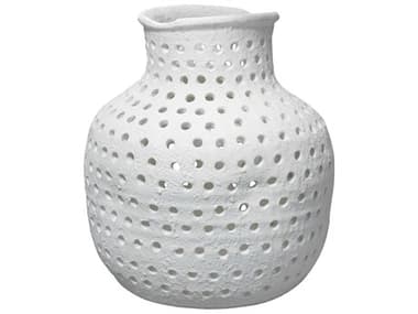 Jamie Young Matte White Perforated Porous Vase JYC7POROVAWH