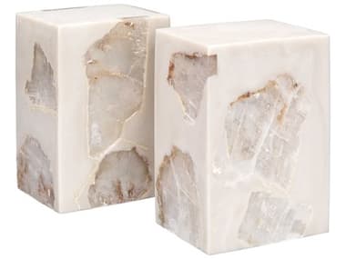Jamie Young Slab Clear Mica / Pearl Resin Bookends (Set of 2) JYC7SLABBECL