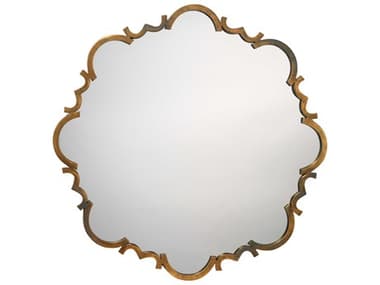 Jamie Young Saint Albans Antique Gold Round Wall Mirror JYC7STALMIAG