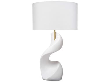 Jamie Young Cobra Smooth White Linen Buffet Lamp JYC9COBRATLWH