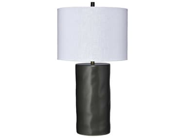 Jamie Young Undertow Charcoal White Linen Gray Buffet Lamp JYC9UNDERTOTLCH
