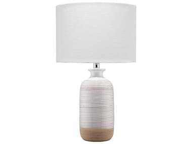 Jamie Young Ashwell White Linen Cream Drum Table Lamp JYCBL217TL7